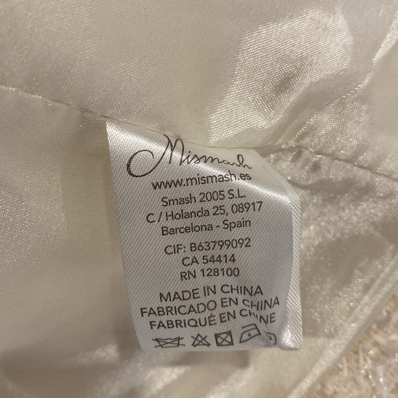 MISMASH tweed ivory blazer with black lace embroideries details Size M - Picture 7 of 14